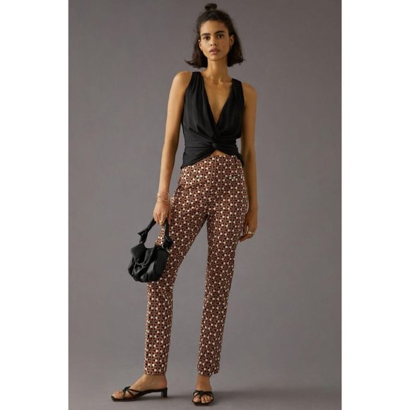 Anthropologie Pants - NWT Anthropologie Maeve Essential High Rise Kick Flare Brown Motif Pants